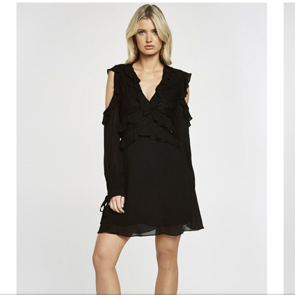 bardot cold shoulder dress